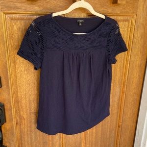 Talbots | Navy short sleeve top, size MP